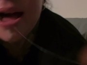 Bbc barely fits in her mouth 12/16