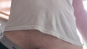 Jerking off in the kitchen and eating my cum