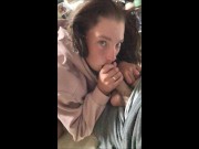 A schoolgirl greedy for a penis sucked right on the threshold 4/16