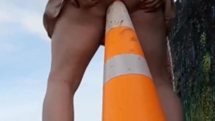 Sissy sits on a cone