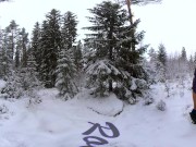 Sex in the winter forest while the snow is falling - RosenlundX - VR 360 - 5,7k 30fps 16/16