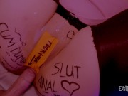 Tied up girlfriend having fun after party. She is a free use anal slut 9/16