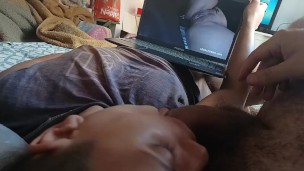 he cum in my face with him watching porn, I ejaculated together moaning screaming with lust🍆🥛💦🤤