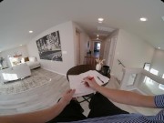 Hot little blonde college girl has her pussy filled with cum in VR 4/16