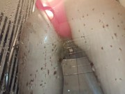 Filmed how the shoved a rubber dick into her anal 12/16