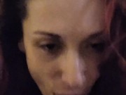 Blowjob queen drains my cock again with her throat 2/16