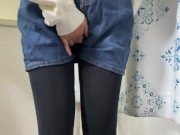 デニムミニスカートでおしがましておちびりおもらし 15/16