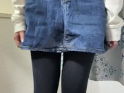 デニムミニスカートでおしがましておちびりおもらし 16/16