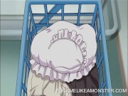 Masturbating anime maid in fantasy