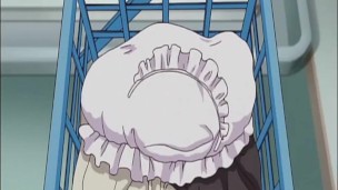 Masturbating anime maid in fantasy