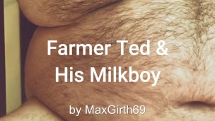 Farmer milks chubby boy's fat tits for profit (re-upload)