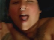 Dougie Foot Worships Vampwolfbanger then she swallows cum load 15/16