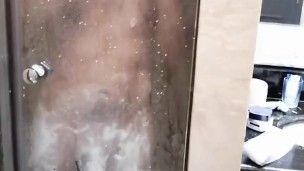 Shower in hotel an play with My penis