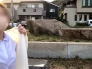 『素人個人撮影』巨乳熟女にピタッと白シャツで/ノーブラ散歩＆露出オナニー潮吹き//流出/晒し/視姦♡　japanese/hentai/asian/milf/mom/big tits/日本人/塾女/人妻 11/16