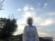 『素人個人撮影』巨乳熟女にピタッと白シャツで/ノーブラ散歩＆露出オナニー潮吹き//流出/晒し/視姦♡　japanese/hentai/asian/milf/mom/big tits/日本人/塾女/人妻 8/16