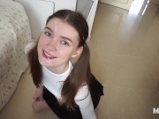 Instead Of Preparing For The Exam 18 Y.O Babe Fucks And Swallows The Tutor's Sperm- MIRARI 16/16