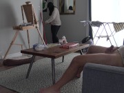 انتهيت من التنظيف له وقال أريد أن أريكم قضيبي الكبير ARAB SYRIAN CLEANING MAID FIRST TIME 3/16