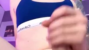 Sissy Kara Edges and Tastes Her Precum