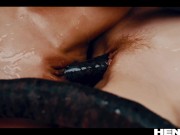 Hot redhead and sexy asian for fucked and creampied by monsters 8/16