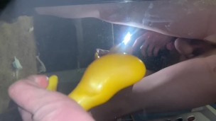 Sissy plays with anal plugs