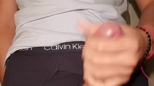 Teen cums before bed