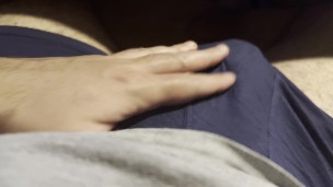Would you worship my big bulge? Uncut cock under my boxer