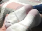 Removing the baby sitter's dirty socks and giving her a creampie 1/16