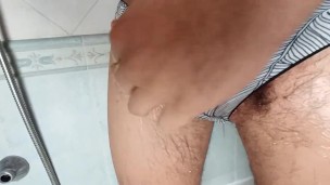 long pee in a female underwear.