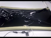 latex vacbed orgasm with vibrator and e-stim 11/16