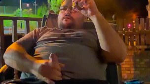 BIG BEAR SMOKING HIS CIGAR NUTS A MASSIVE CUM LOAD