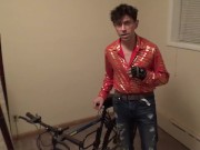 XXX Jock Maolo the Pornstar Rides A Bike Naked! 5/16