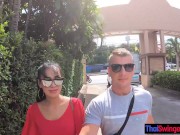 Busty Asian amateur GF cock sucking and dick riding after a pizza lunch 7/16