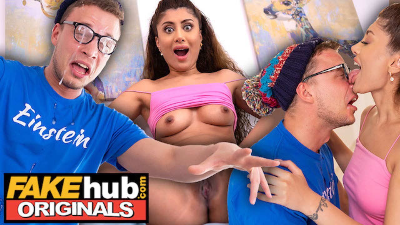 Fakehub - Super hot British Indian babe Marina Maya cleans the cum off  college room mates glasses after wanking accident - RedTube
