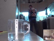 slut wife fucks right in front of her husband and the husband can't say anything and eats soup 3/16