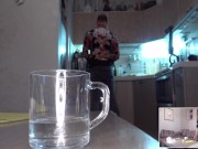 slut wife fucks right in front of her husband and the husband can't say anything and eats soup 5/16