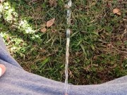 Backyard Pissing Sitting Down 14/16