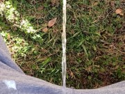 Backyard Pissing Sitting Down 4/16