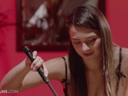 ULTRAFILMS BEautiful Eastern European models Hayli Sanders and Alexis Crystal toying and licking each other's pussies 1/16