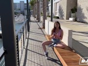 BJRAW Bubbly brunette Aubree Valentine gags on a big dick then gets covered in cum 1/16