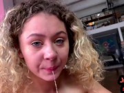 Petite 19yo amateur GF POV closeup pussyfucked after sucking