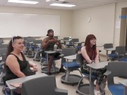 Trailer Flourish University threesome course featuring Hannah grace, brick Cummings and queen rose freya in a new installment 8/16