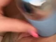 Making my tight 19 year old pussy wet using my vibrator 6/16
