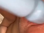 Making my tight 19 year old pussy wet using my vibrator 9/16