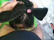 Step mom Blowjob with custom writing on forehead 8/16