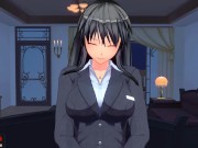 無修正エロアニメ　耳舐めボイスASMR　きれいな先輩が手こき、フェラ、騎乗位　イヤホン推奨 3/16