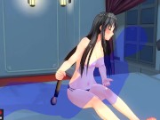 無修正エロアニメ　耳舐めボイスASMR　きれいな先輩が手こき、フェラ、騎乗位　イヤホン推奨 7/16