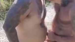 Risky Outdoor Country Backwoods Blowjob