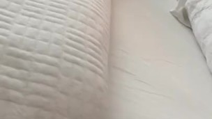 Holiday time Jack off and cum in bed