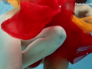 Mega hot and wet lesbos swimming and stripping 7/16
