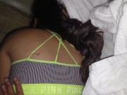 Teenagers having romantic sex in hotel room